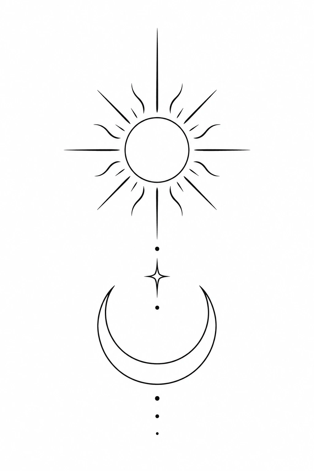 Sun & Moon tattoo design on a white background
