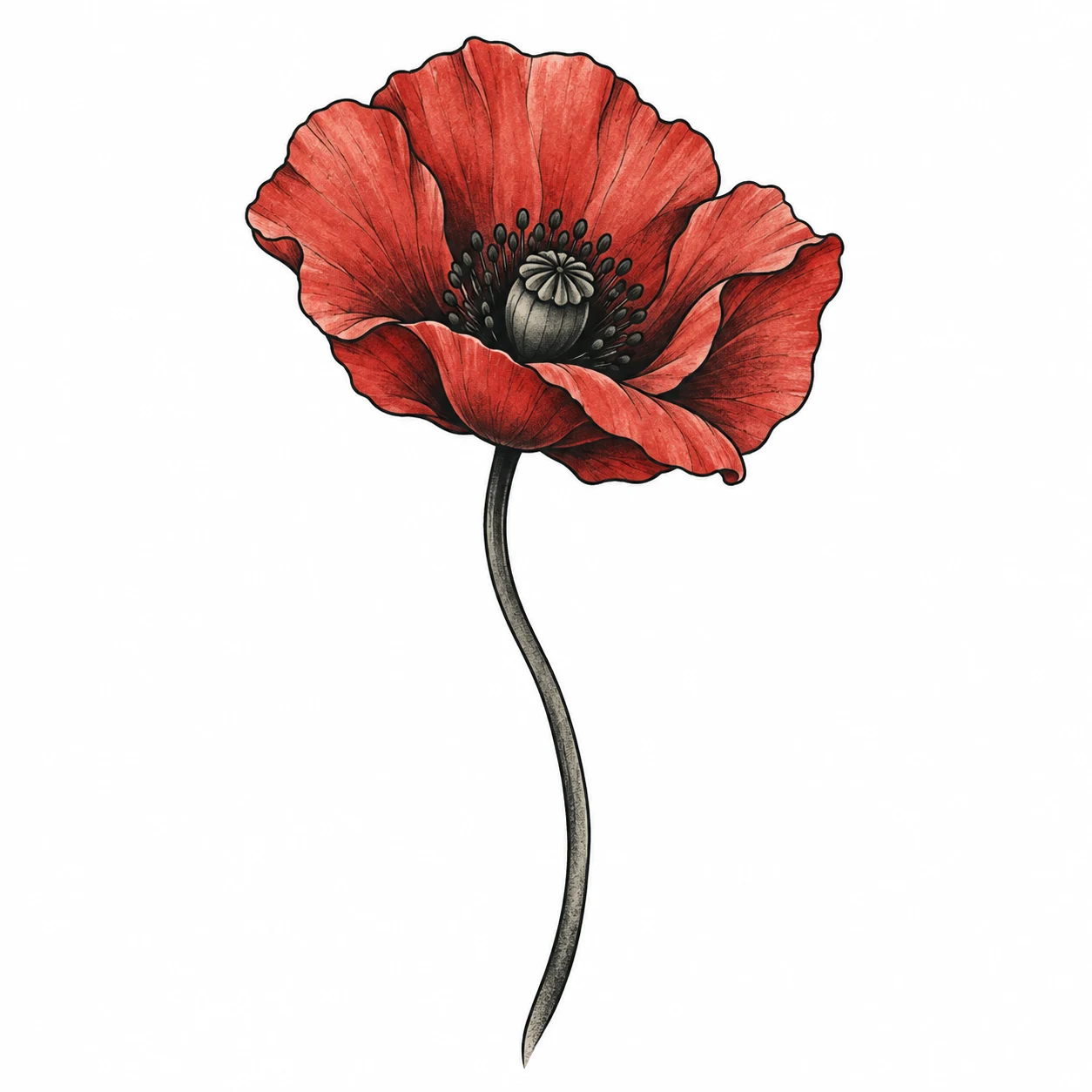 Fine-line flower tattoo result for comparing an image to tattoo output