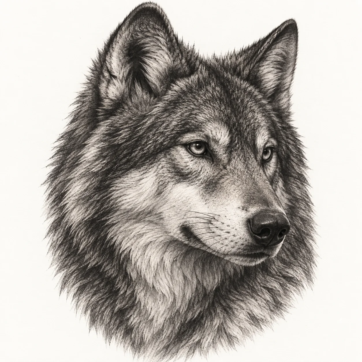 Realistic wolf tattoo example for image to tattoo style selection