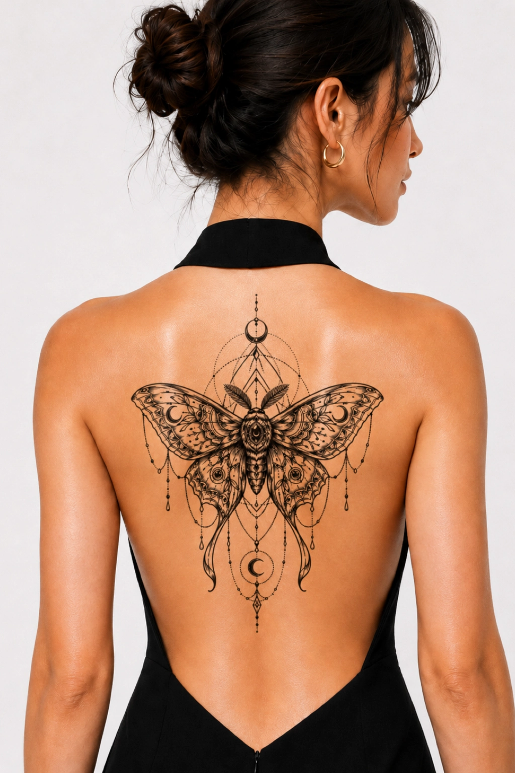 Demo body photo with a tattoo applied